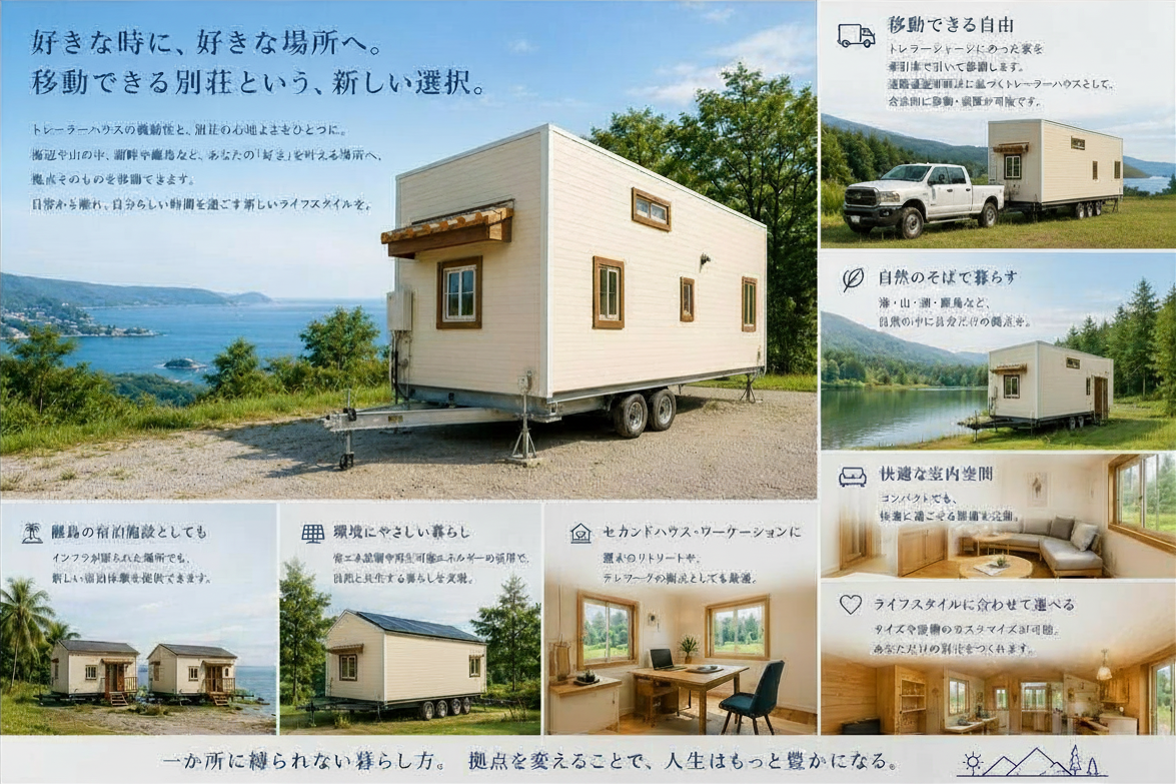 トレーラーハウスのある新しい暮らしのイメージ